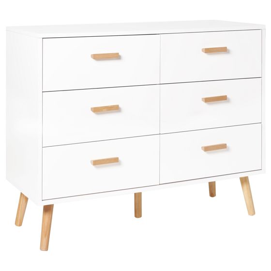 Lipasto 6 laatikolla NEWARK Valkoinen