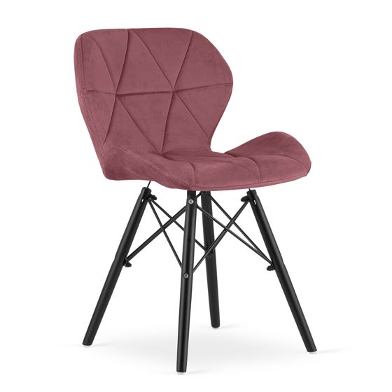 LAGO-tuoli, tummanroosa sametti, mustat jalat (1 kpl)