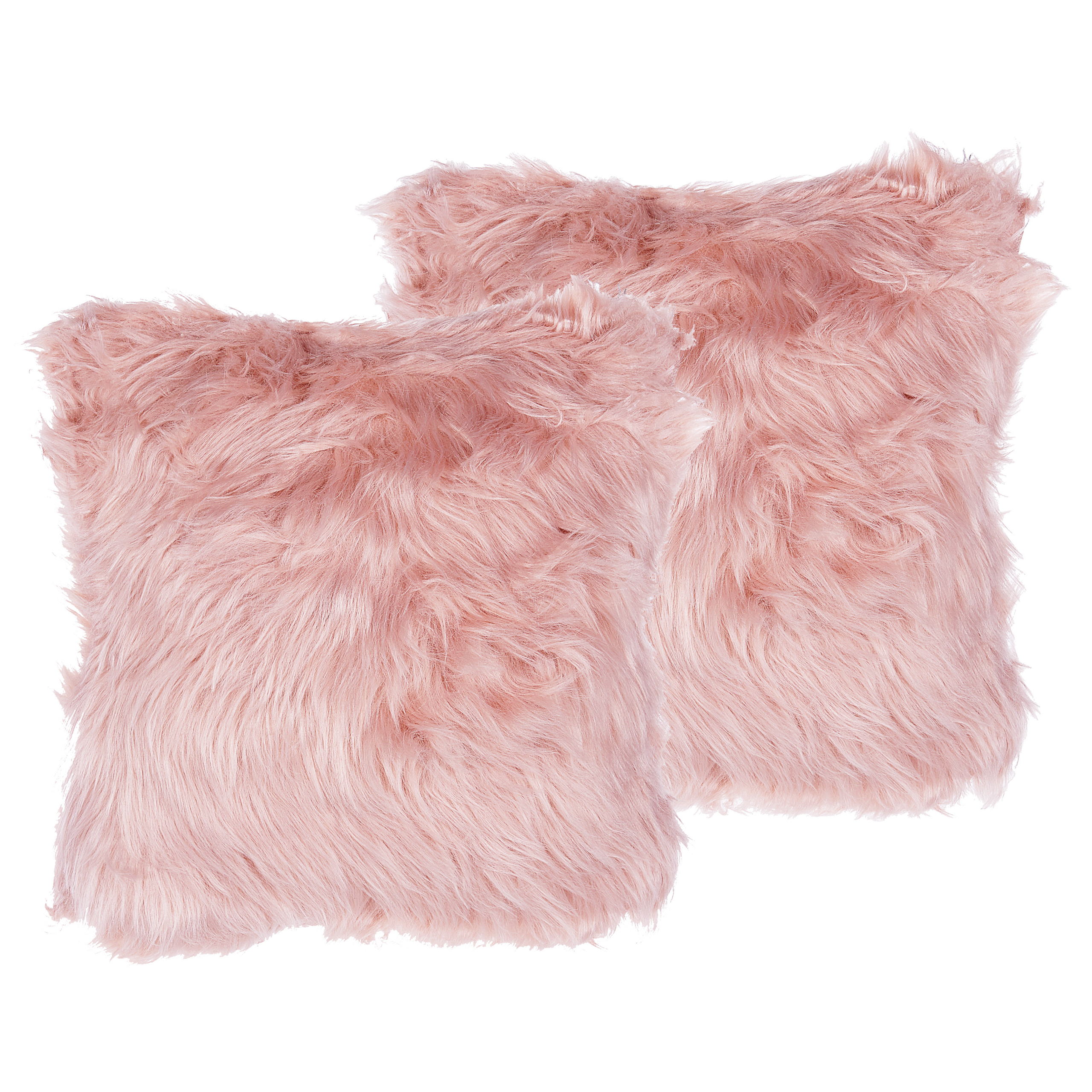 Koristetyynysetti 2 kpl LUBHA keinoturkis 42 x 42 cm Vaaleanpunainen Hillitty