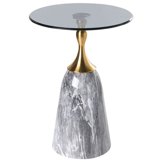 Sivupöytä CARTER karkaistu lasi Harmaa marmorikuvio