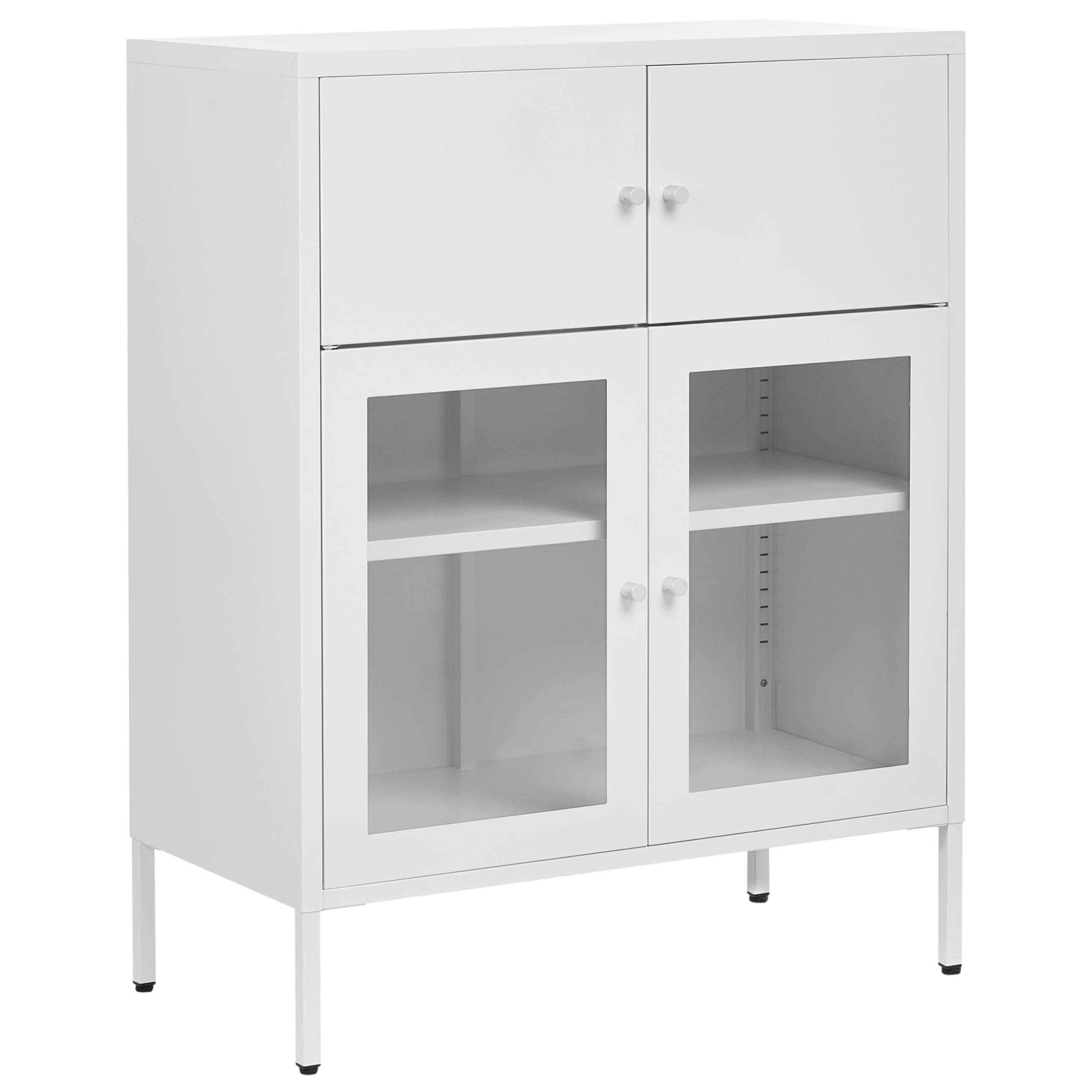 Lasivitriinikaappi ESHOLT metalli 80 cm Valkoinen