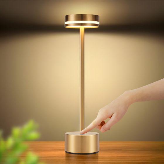 NETTLIFE meoaow langaton led-pöytävalaisin ladattava usb-c himmennettävä kosketusohjaus kulta ihanteellinen makuuhuoneeseen ruokailuhuoneeseen