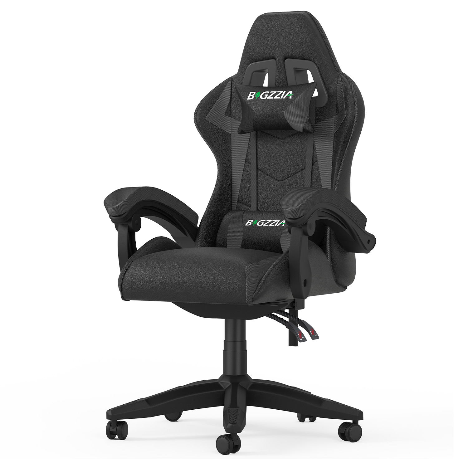 pelituoli ergonominen säädettävä niskatyyny ristiseläntuki työskentelyyn ja pelaamiseen musta vihreä