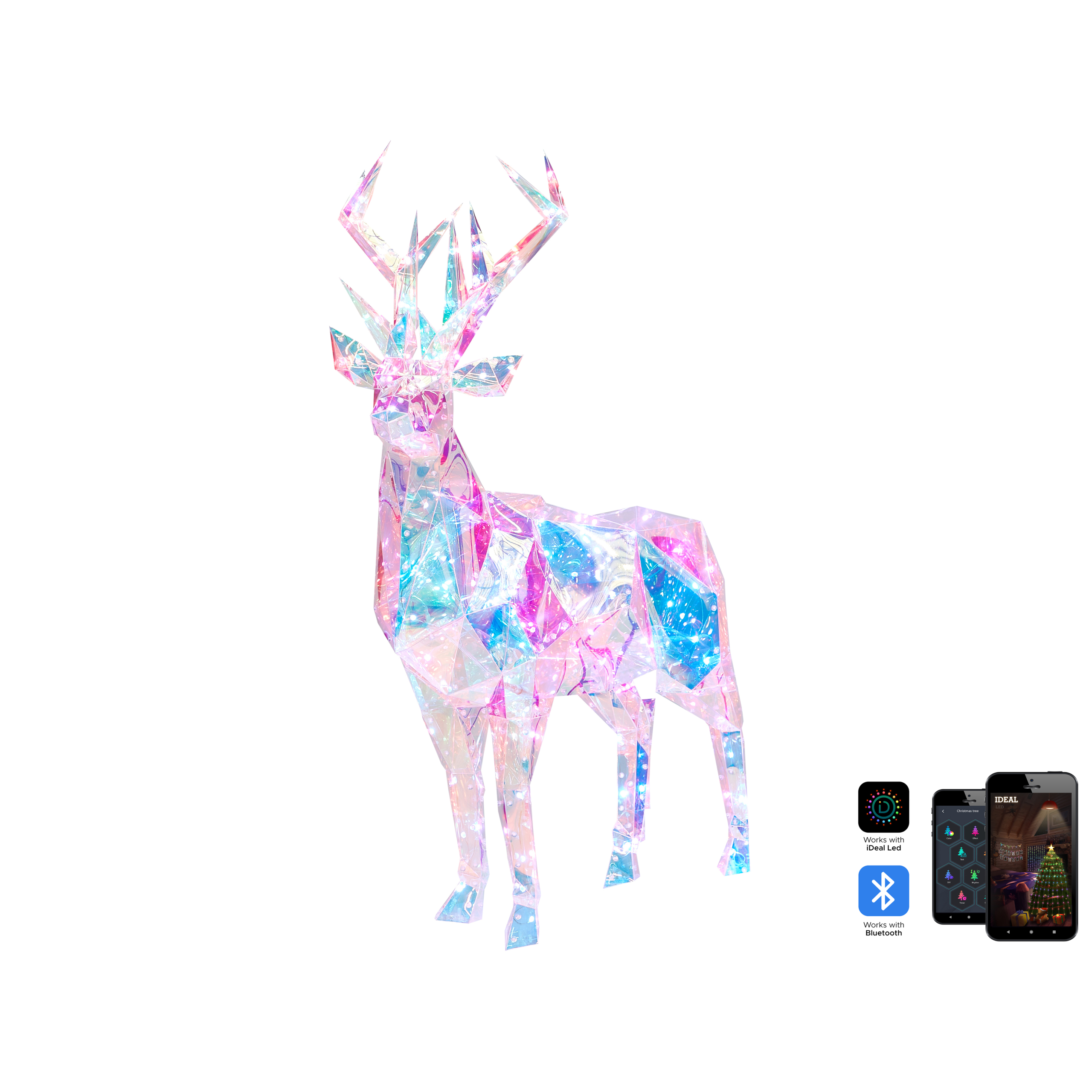 Ulkokoriste LED-älyvalo appillä POLARIS 90 cm Poro Monivärinen