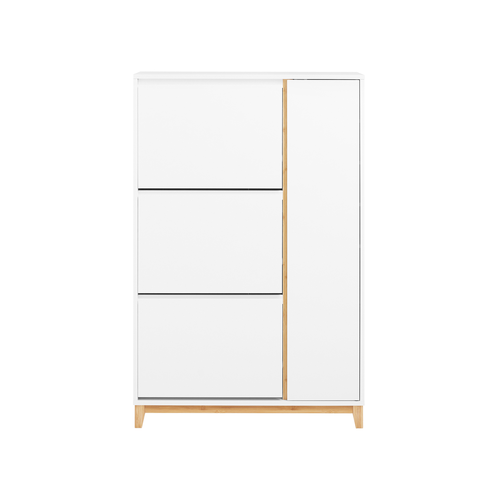 SoBuy 3-oven kapea luonnonvalkoinen kenkäteline FSR189-WN