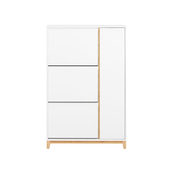 SoBuy 3-oven kapea luonnonvalkoinen kenkäteline FSR189-WN