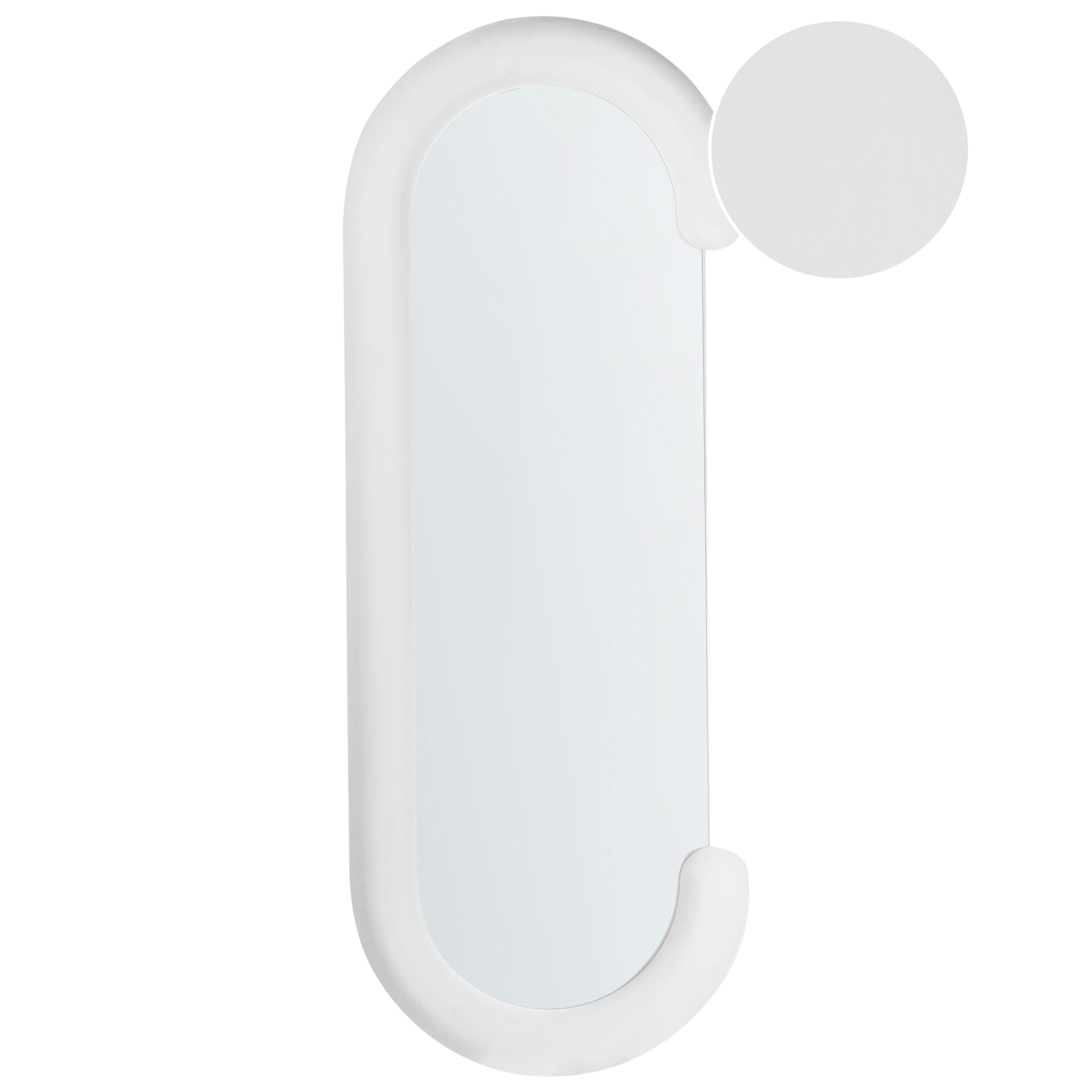 Seinäpeili LOCHES 54 cm 158 cm sametti Valkoinen