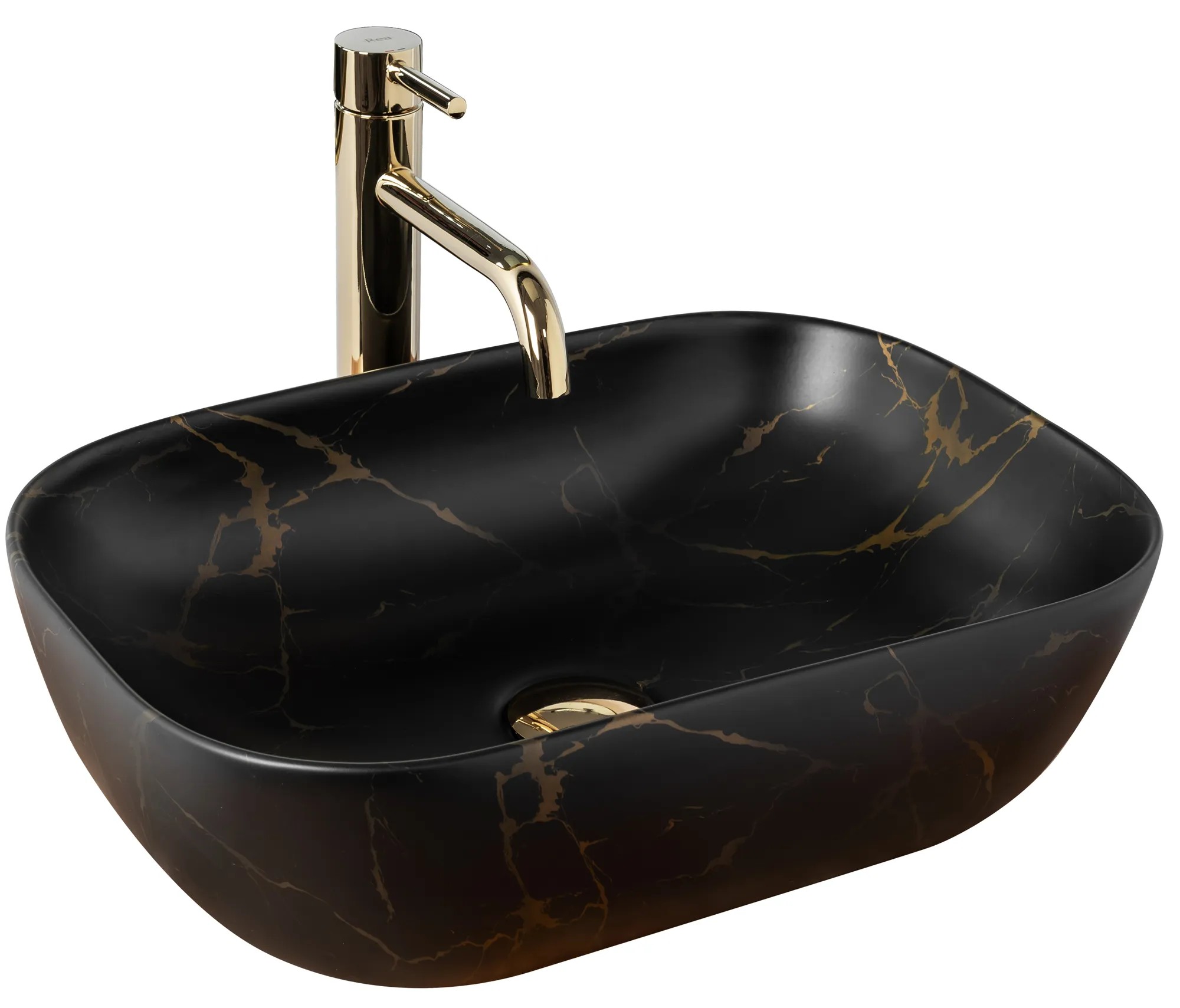 REA Malja-allas BELINDA musta marble matta, 46, 5X33, 5X13, 5CM