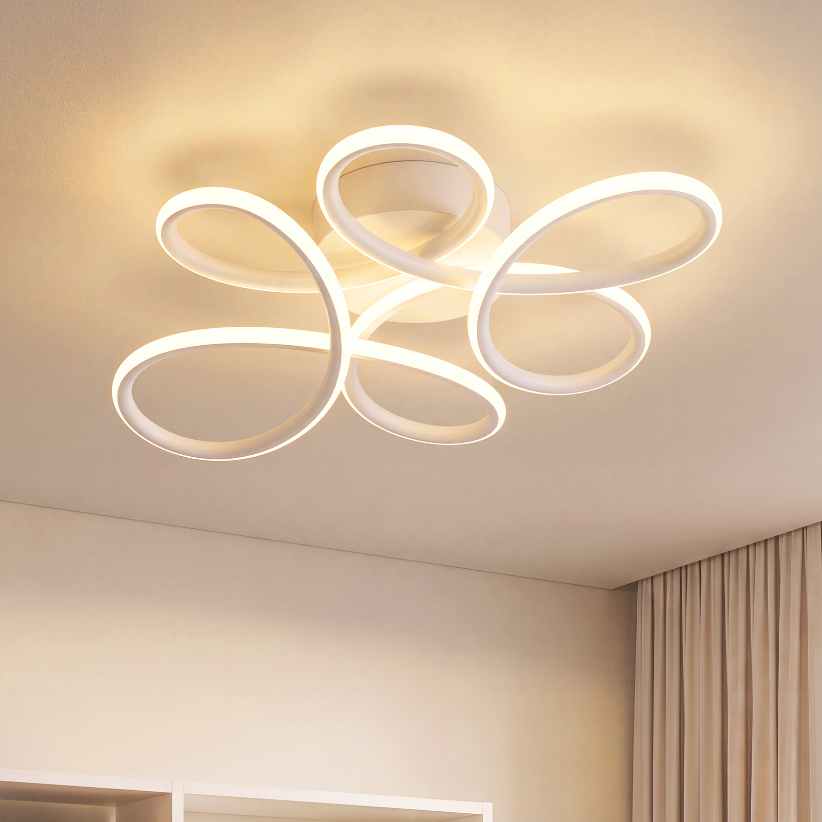 ZMH 24W 3000K LED-kattovalaisin olohuoneeseen, moderni musta makuuhuonevalaisin