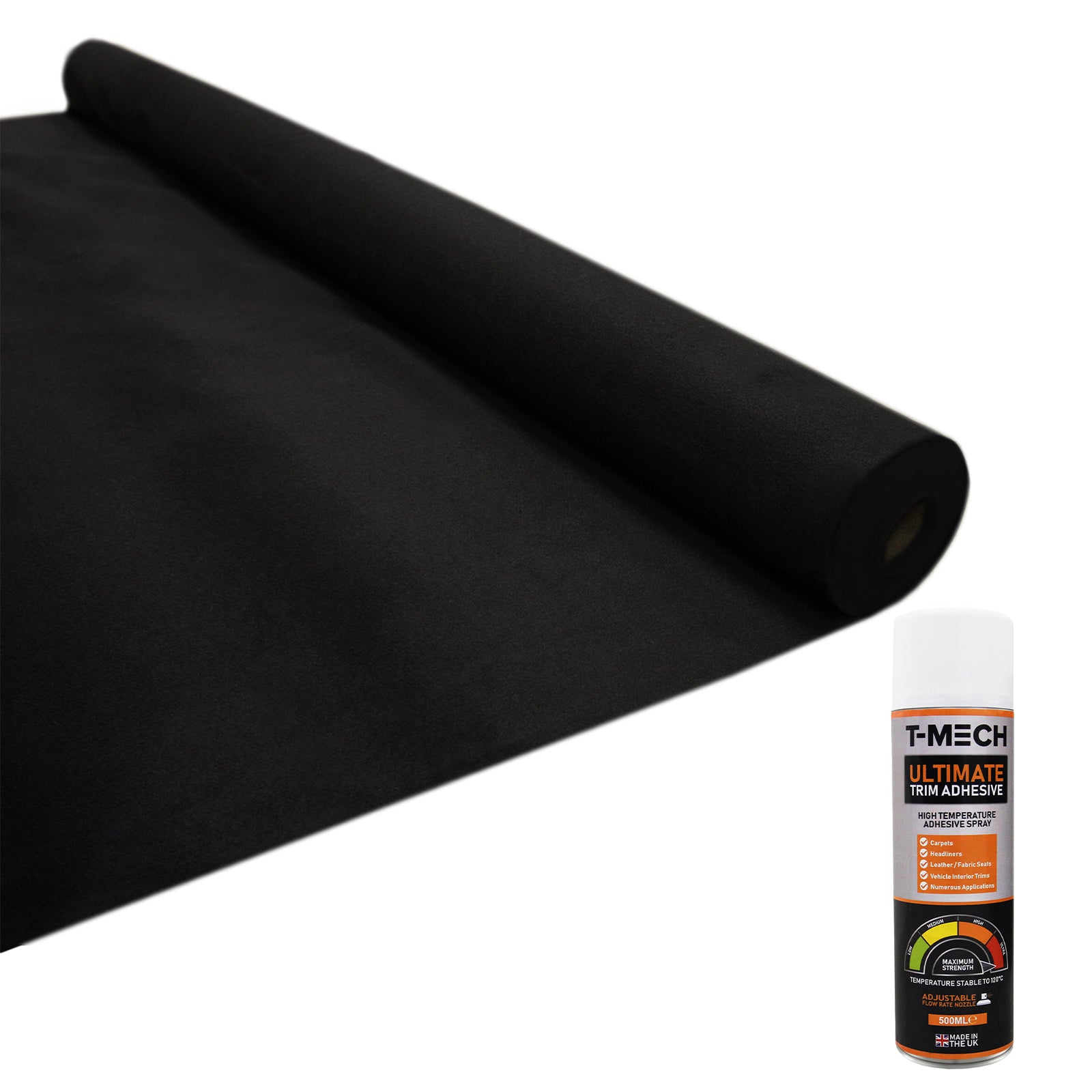 Pakettiauton maton vuoraus / musta ja 5 liimapurkkia