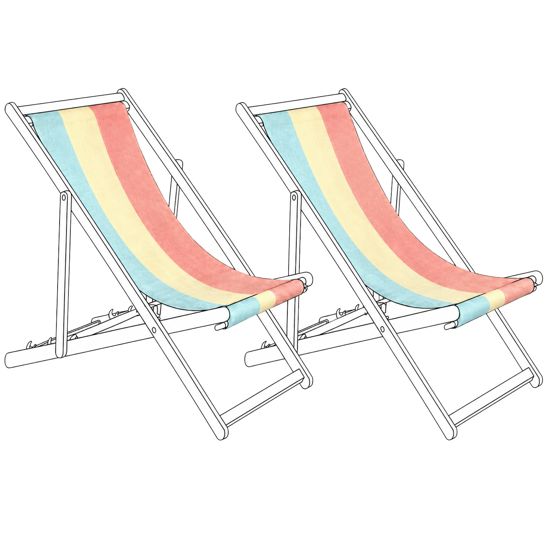 Aurinkotuolin vaihtokangassetti 2 kpl ANZIO/AVELLINO 113 x 44 cm Monivärinen