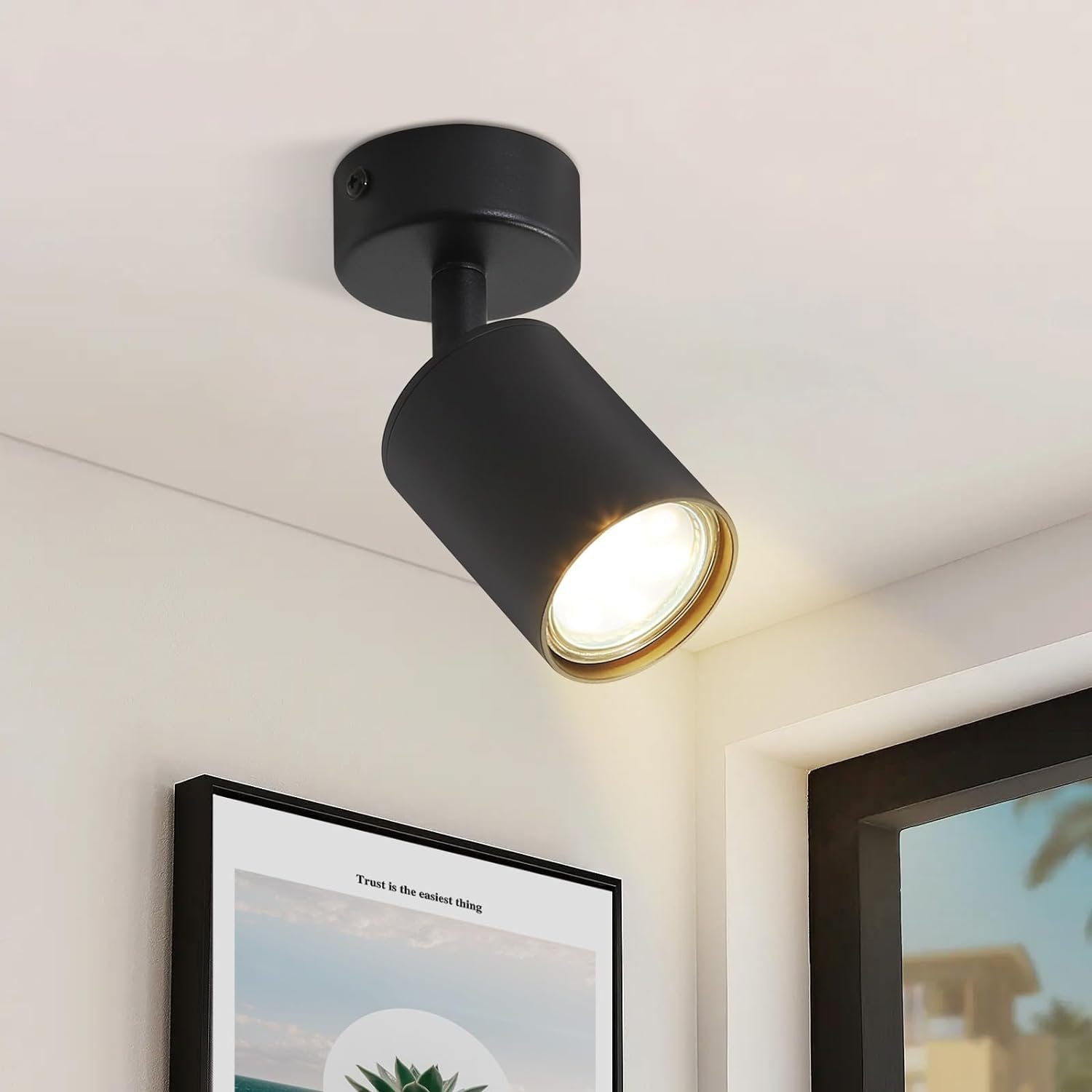 NETTLIFE musta LED - kohdevalo GU10 330° kääntyvä moderni eteisen valaisin teollinen seinävalaisin olohuoneeseen makuuhuoneeseen keittiöön