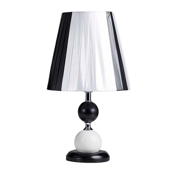 LED-pöytälamppu E27-kannalla, himmentimellä ja kangasvarjostimella