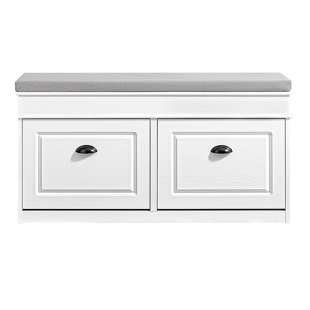 SoBuy Penkkisäiliö 104x24x51 cm puuvaikutteinen valkoinen säädettävä FSR64-WG