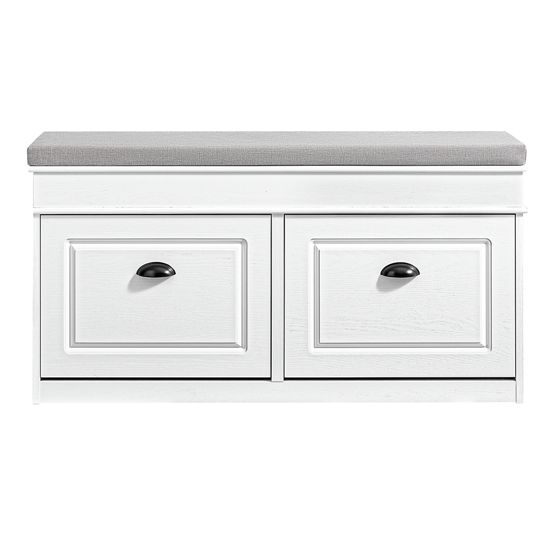 SoBuy Penkkisäiliö 104x24x51 cm puuvaikutteinen valkoinen säädettävä FSR64-WG