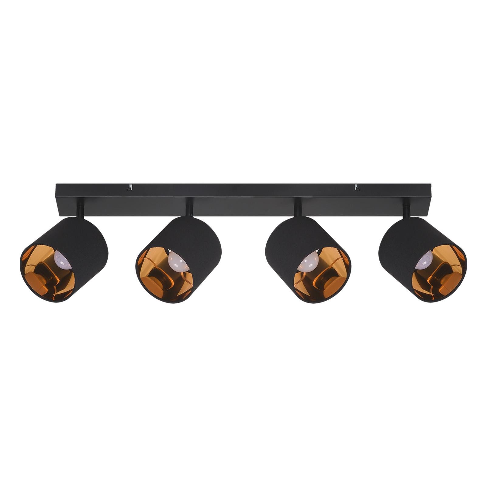 NETTLIFE 4 vintage mustaa kattokohdevalaisinta E14 350° kääntyvä MAX.25W kangasverkolla makuuhuoneeseen, käytävään, olohuoneeseen (ilman polttimoa)