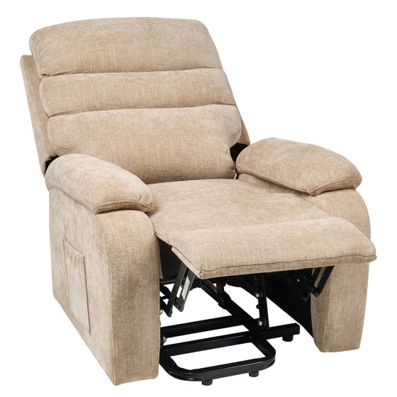 Sähkömekanismituoli RISE jalkatuella Kangas Beige