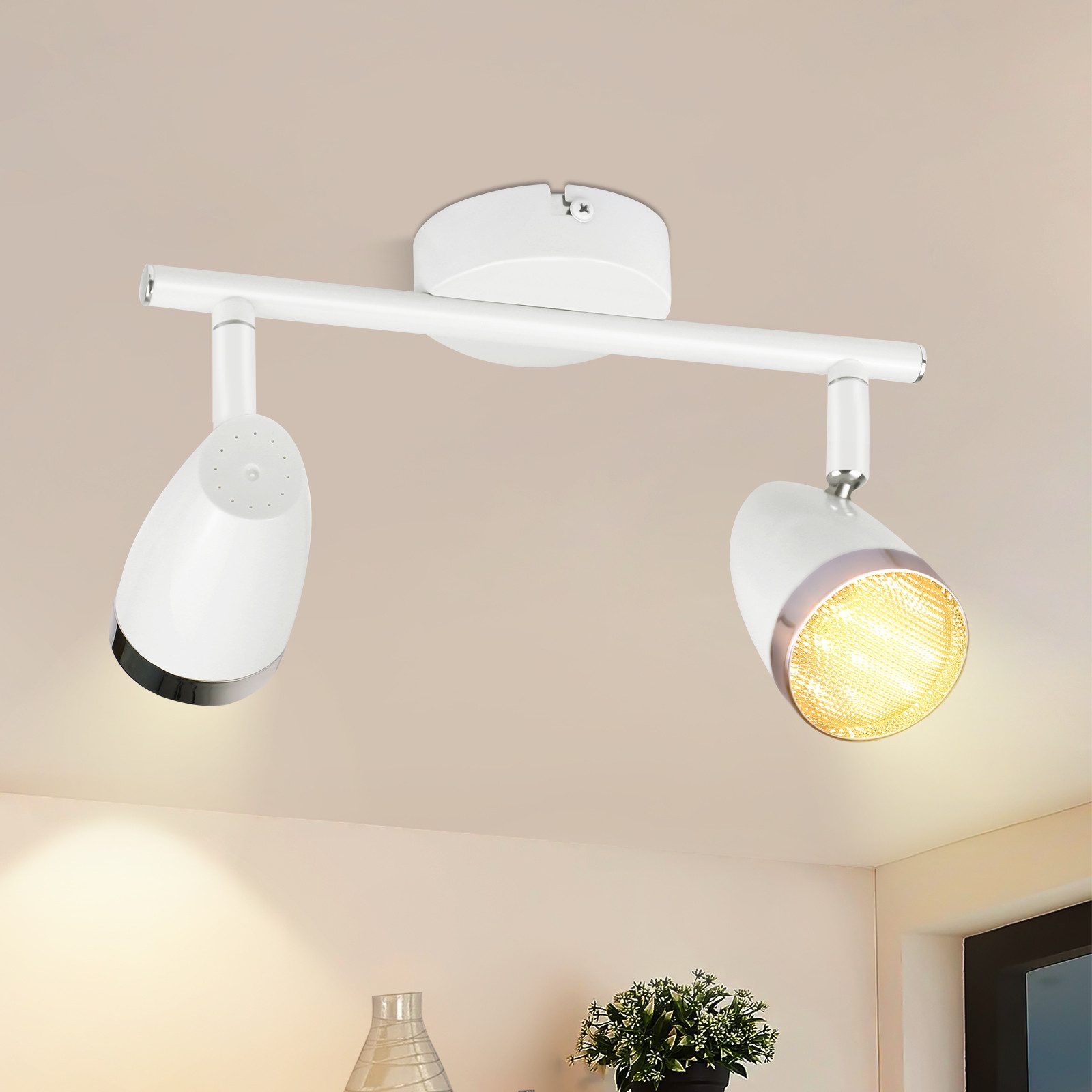 NETTLIFE LED - kattospottivalaisin 2 lamppua moderni 4W valkoinen lämmin valkoinen 3000K