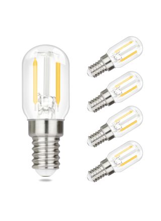 NETTLIFE 4 kpl E14 LED - lamppuja, lämmin valkoinen, vintage T22, retrotyylinen Edison - lamppu, 2 W, 2700 K, sopii lampunpitimiin