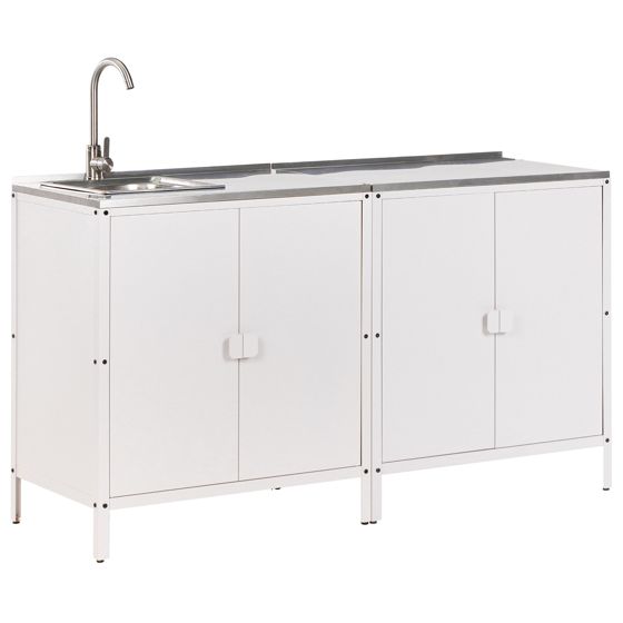 Ulkokeittiösetti pesualtaalla 2 osaa VILAMA metalli Valkoinen