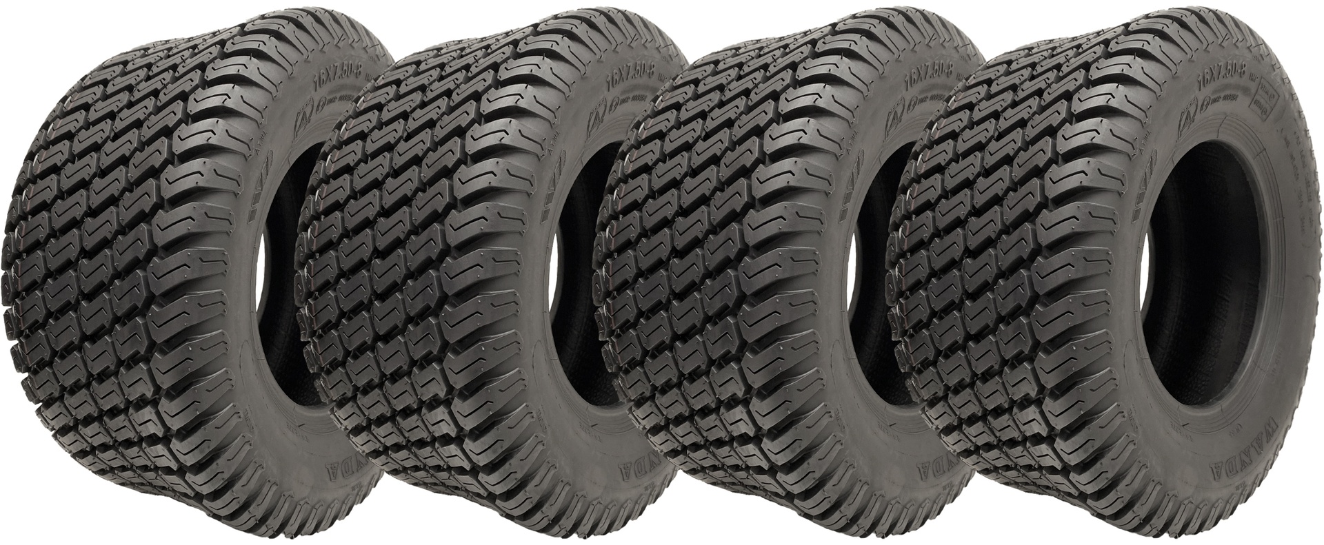 16x7,50-8 nurmikengät, 4-kerroksiset Wanda P332 Turf Ride On -ruohonleikkurin renkaat (4 kpl:n sarja)