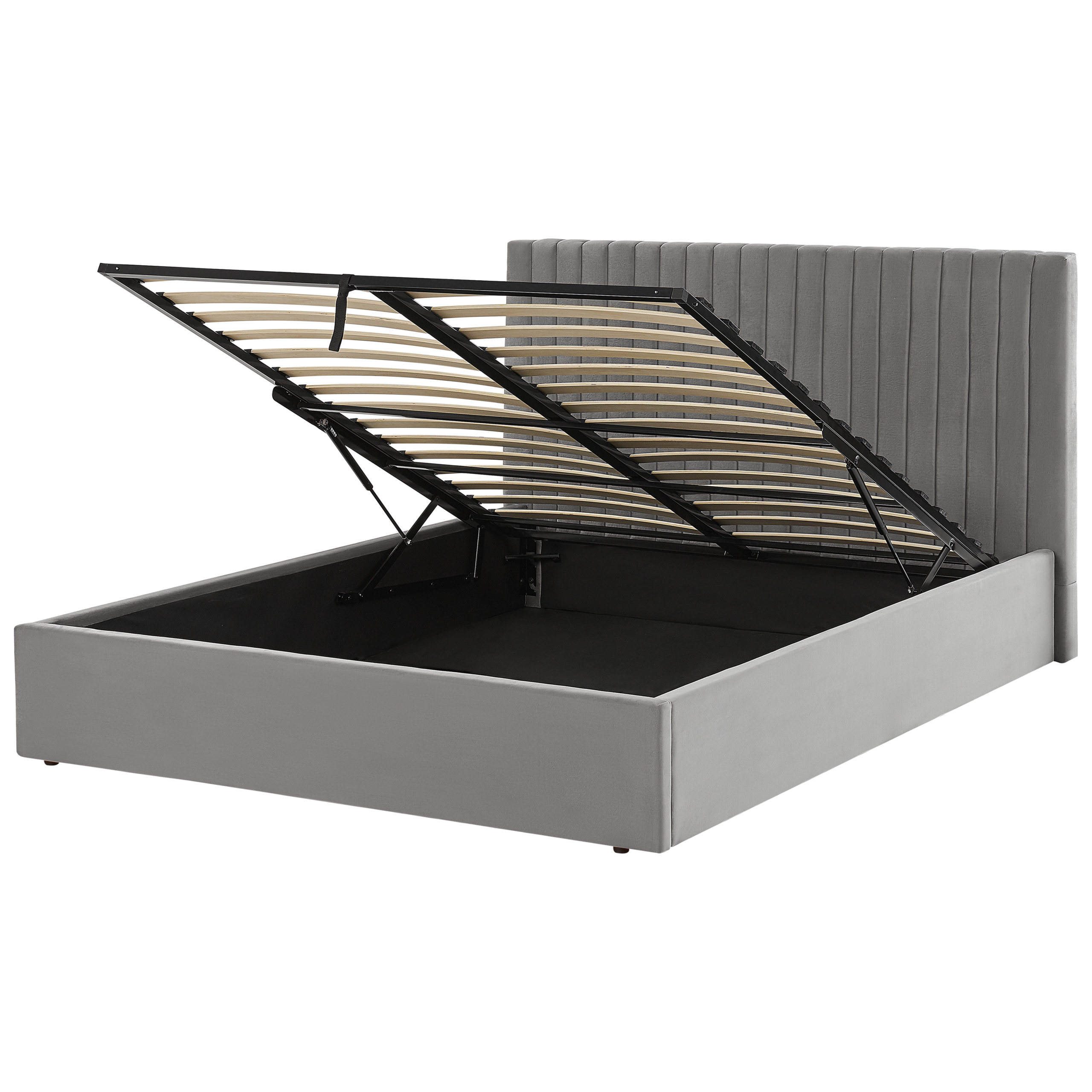 Sänky säilytystilalla sametti VION 160 x 200 cm Harmaa