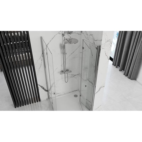 REA Suihkukaappi FOLD N2 90x90 kromi, 90,5X90,5X190CM