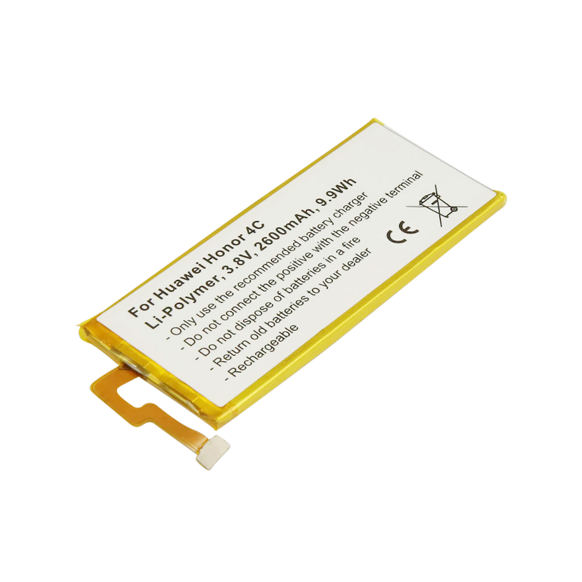 Akku Huawei Honor 4C -malliin Li-polymeeri 3.8V 2600mAh 9.9Wh