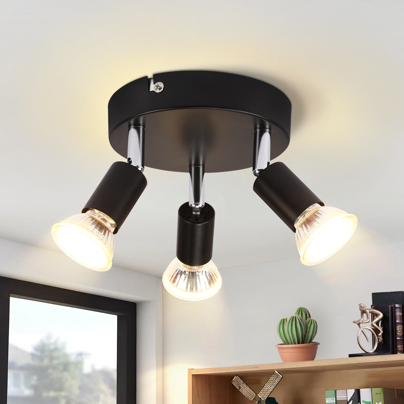 NETTLIFE LED - kattovalaisin GU10 - 3 modernia pyöreää kattokohdevaloa 350° kattokohdevalaisimet keittiöön