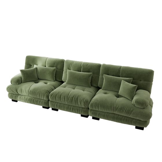 moduulisohva 3-paikkainen vihreä chenille moderni vuodesohva