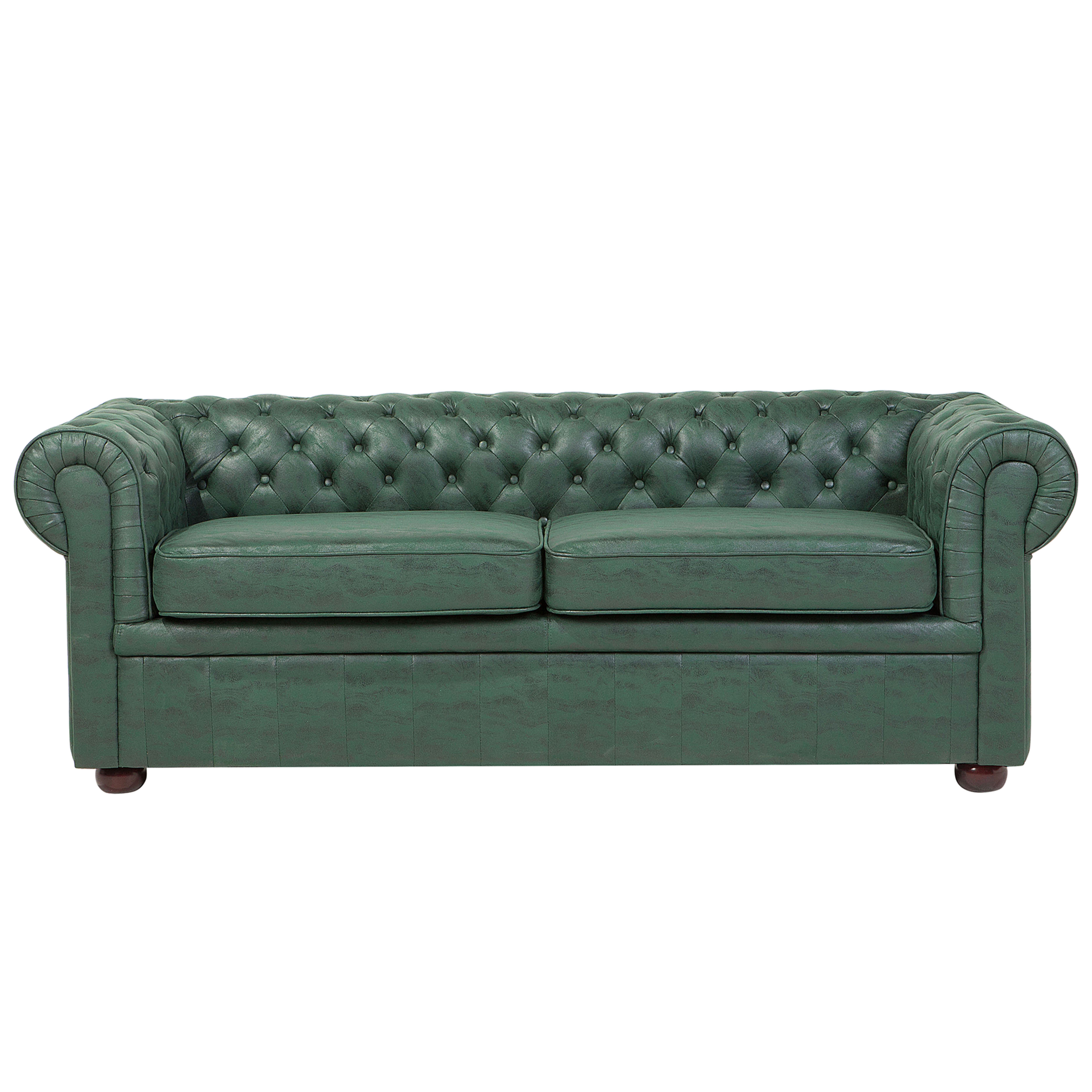 Sohva 3-istuttava CHESTERFIELD Keinonahka Vihreä