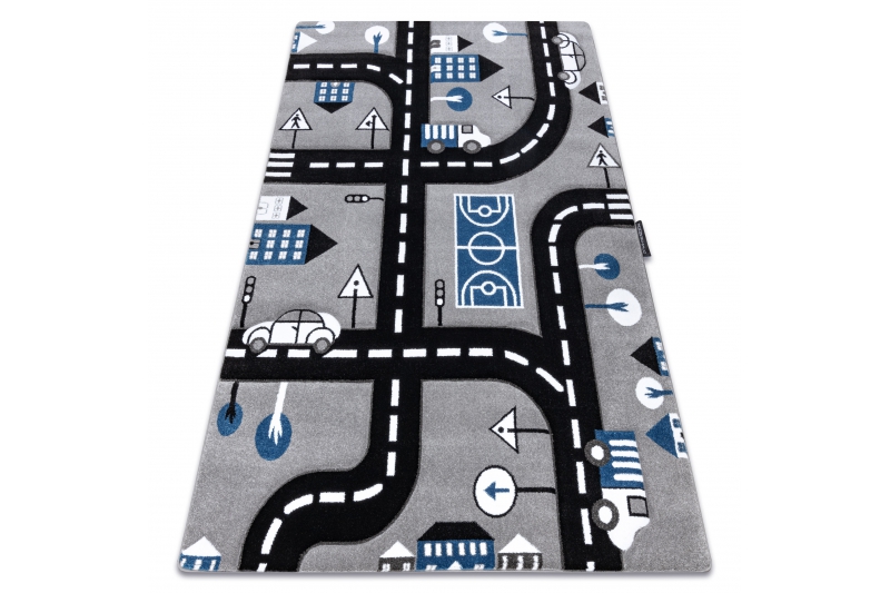 Matto PETIT CITY kaupunki KADUT harmaa 280x370 cm
