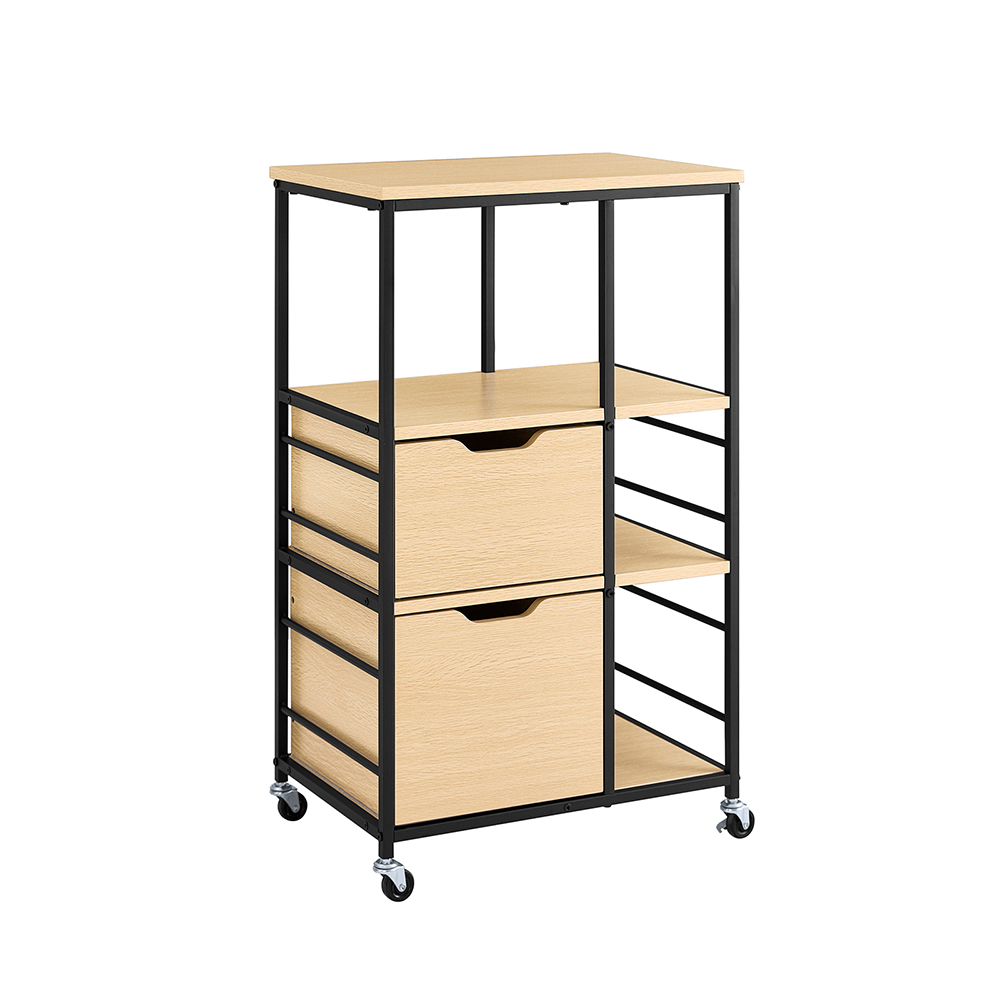 SoBuy Keittiösaari luonnonpuuta pyörillä 89x53x37 cm FKW111-N