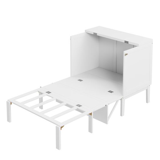 Seinäsänky 90 x 200 cm, Valkoinen Puu + MDF, Kokoontaitettava