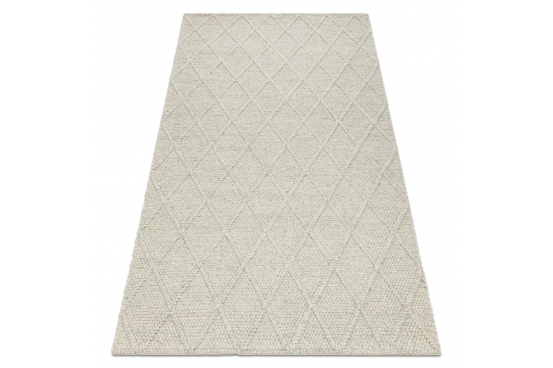 Villamatto TAHAR 99001C beige - KÄSINKUDOTTU lenkki, rombuksia, boho