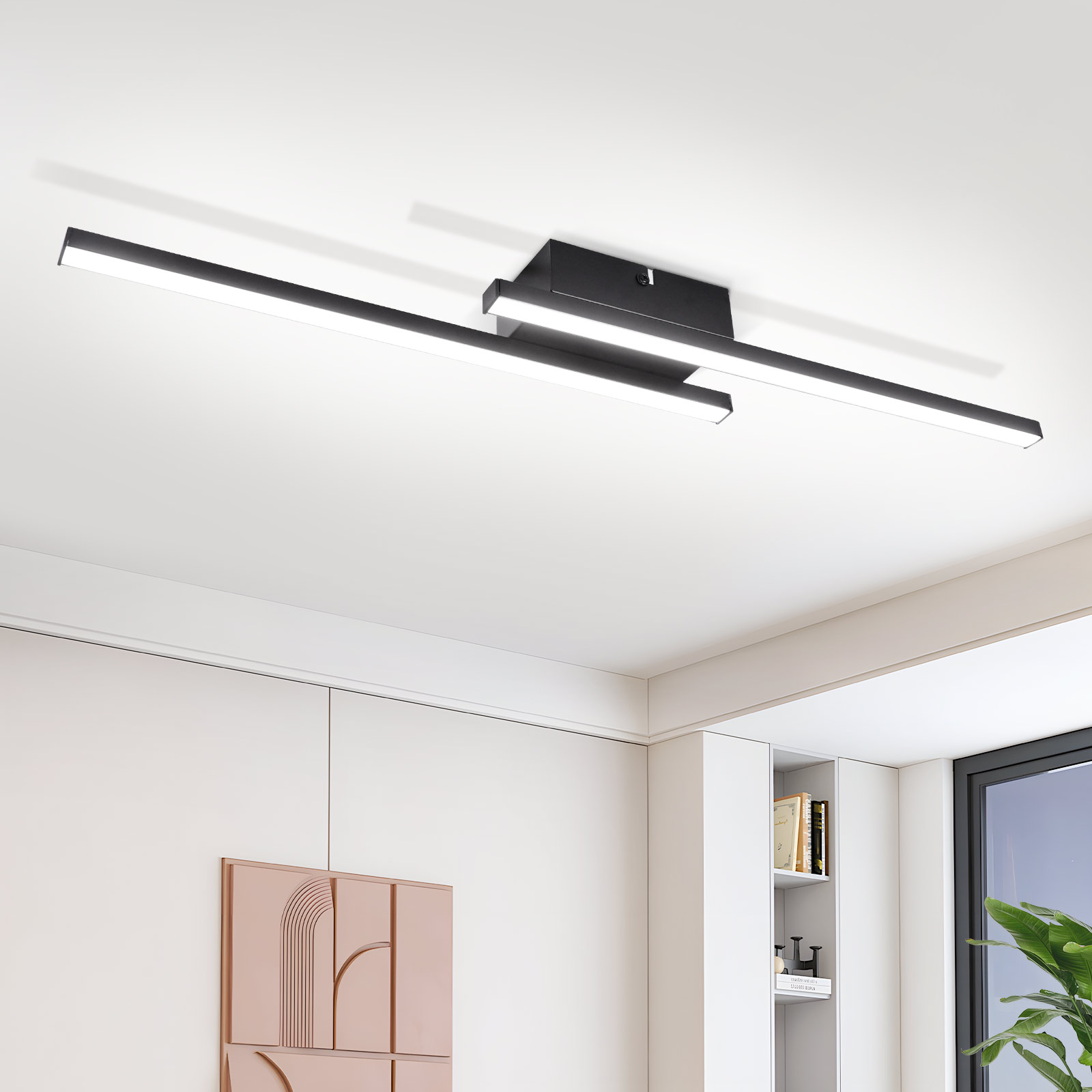 ZMH 12W 6500K LED-kattovalaisin, musta makuuhuonevalaisin