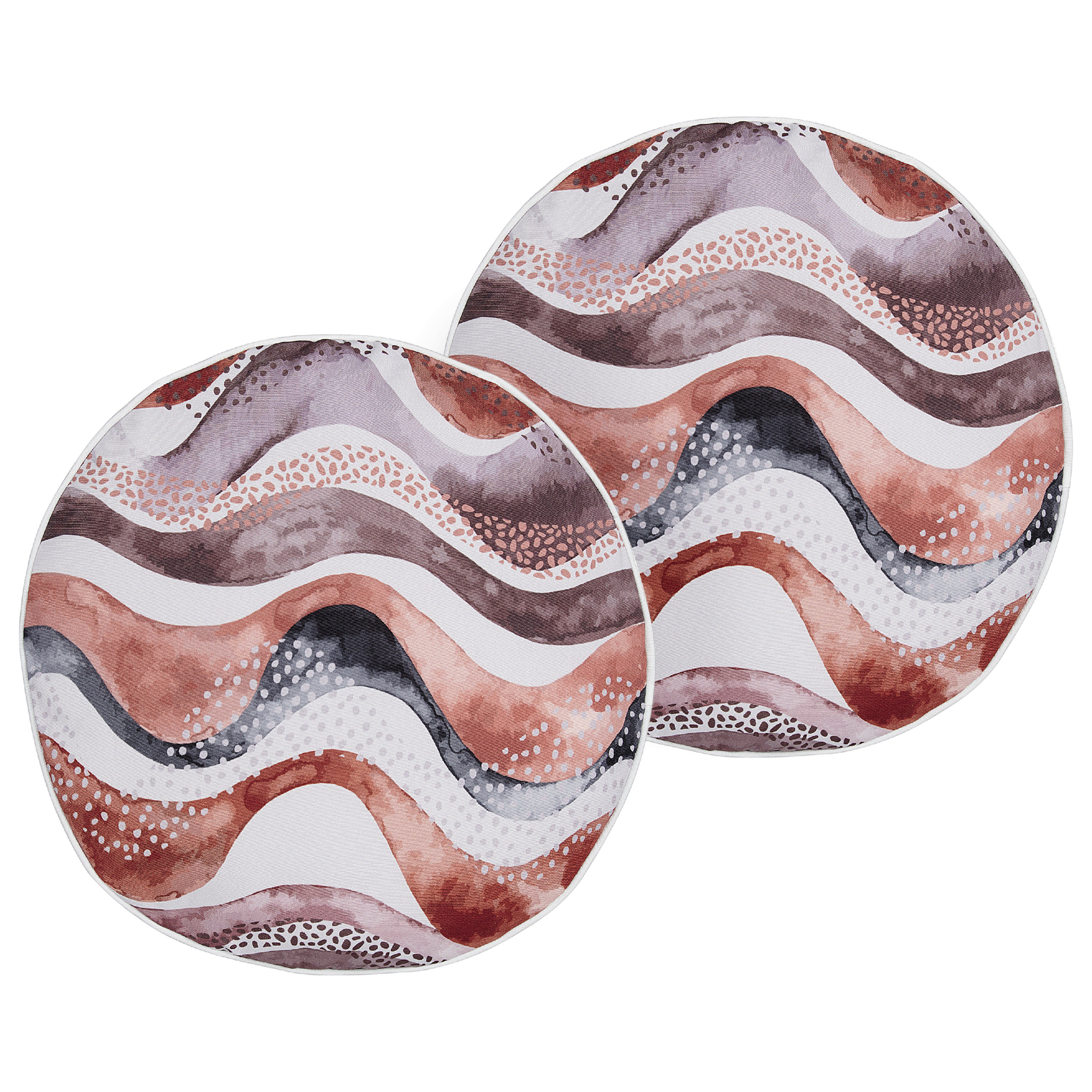 Ulkotyynysetti 2 kpl SEBORGA Abstrakti kuvio 40 x 40 cm Ruskea