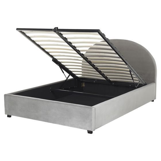 Sänky säilytystilalla sametti VAUCLUSE 160 x 200 cm Vaaleanharmaa