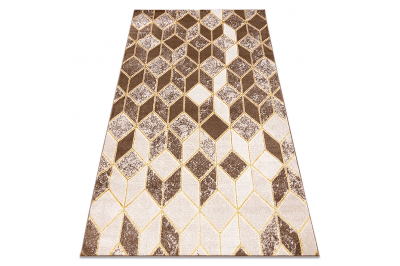 Matto MEFE moderni B400 Kuutio, geometrinen 3D - tumma beige 120x170 cm