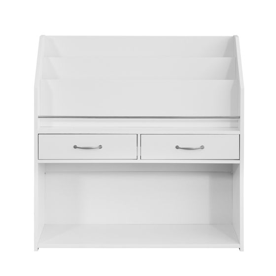 SoBuy Lastenkirjahylly puukuitulevystä valkoinen lastenhuoneeseen tai olohuoneeseen KMB39-W