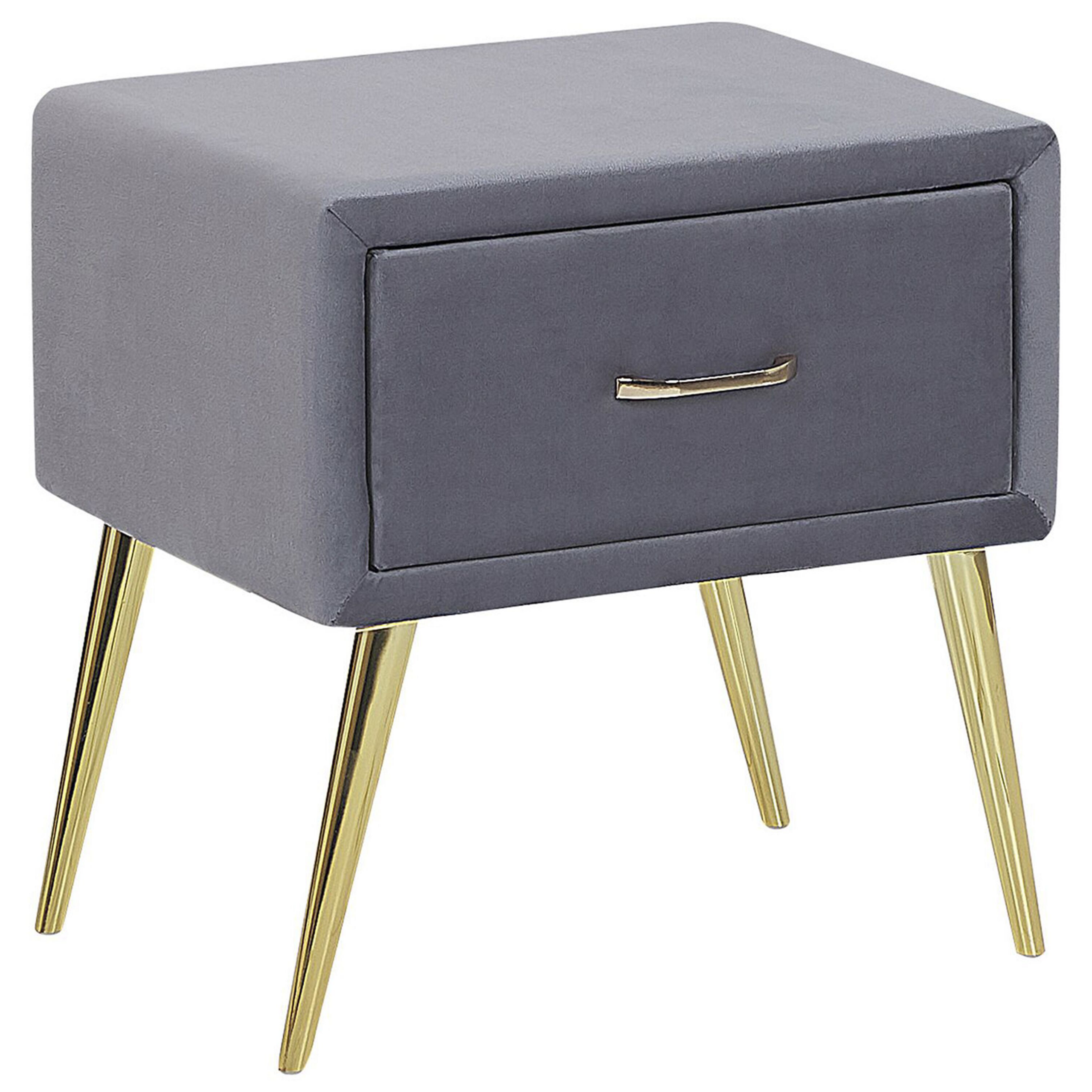 Yöpöytä laatikolla FLAYAT Sametti Harmaa