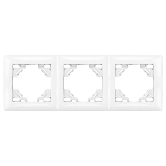Toolight Kolmiosainen kehys pistorasioille OSTE JNH015-3F Valkoinen 1, 1x22, 5x8, 4cm