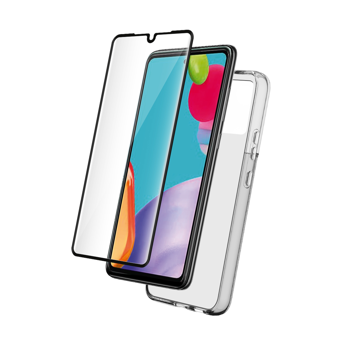 Suojauspaketti Galaxy A53 5G:lle: iskunkestävä TPU-kuori ja 9H näytön lasi