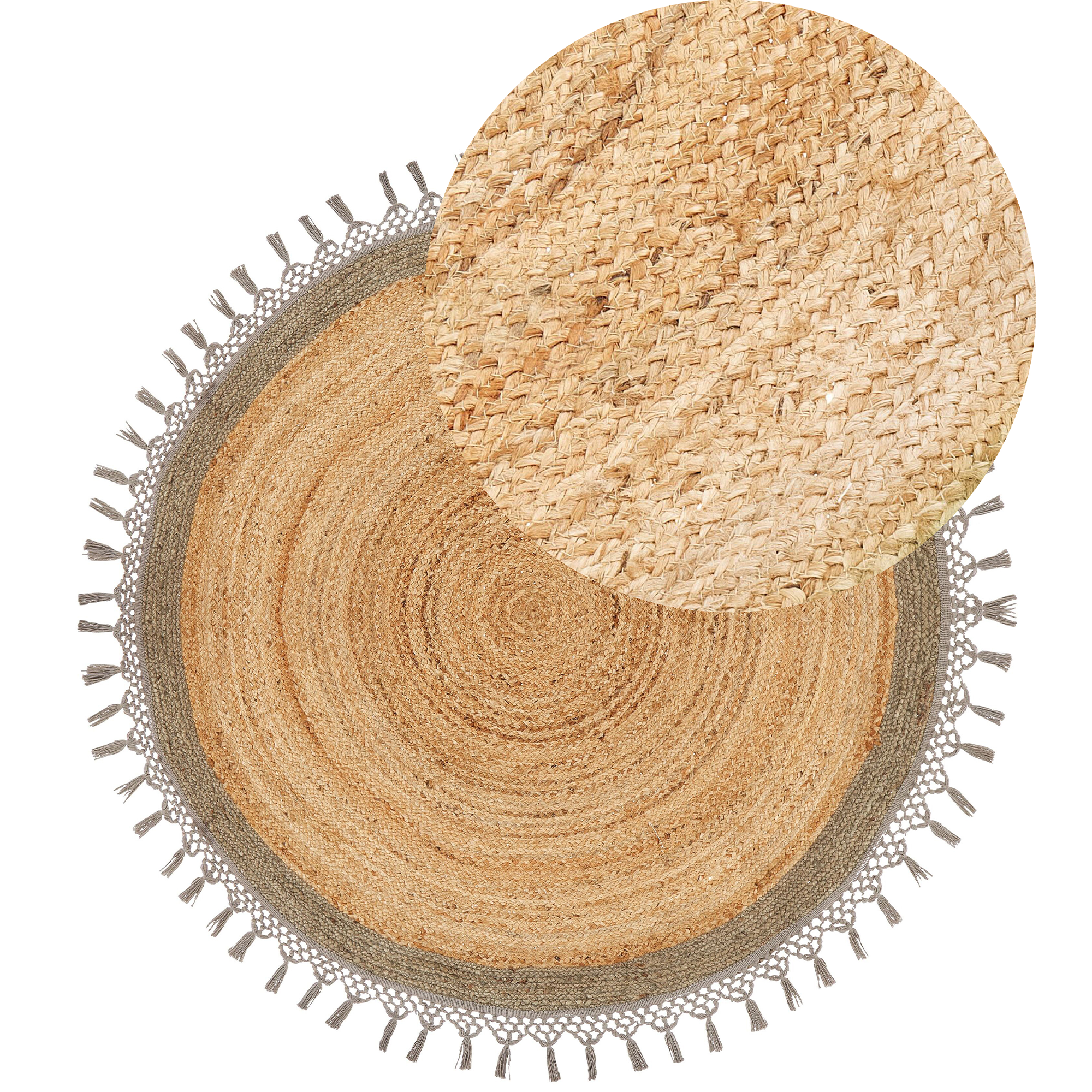 Matto MARTS Harmaa ø 140 cm juutti