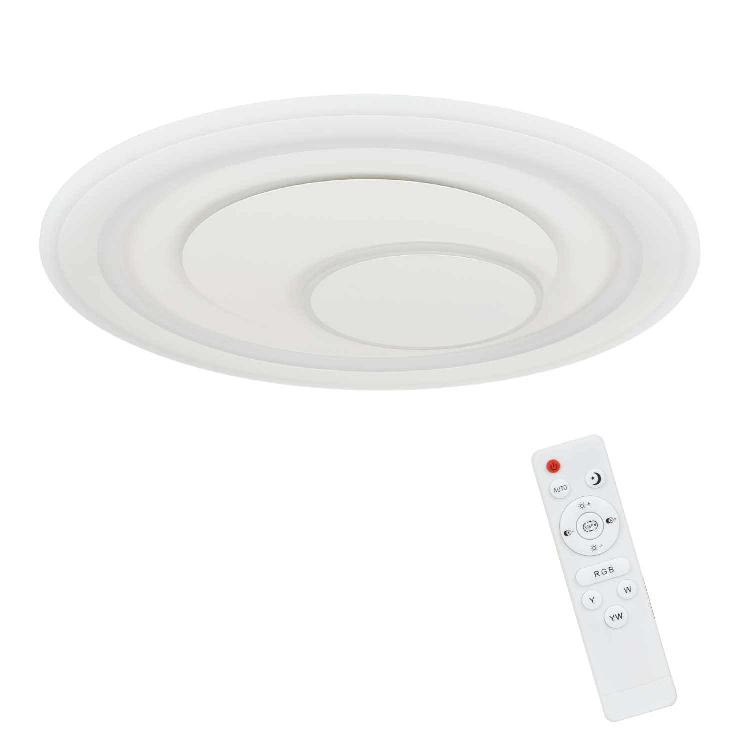 NETTLIFE LED-kattovalaisin, olohuoneeseen himmennettäväKaukosäätimellä RGB-terassivalaisinValkoinen pyöreä, 50 cm, RGB-väriäVaihtava