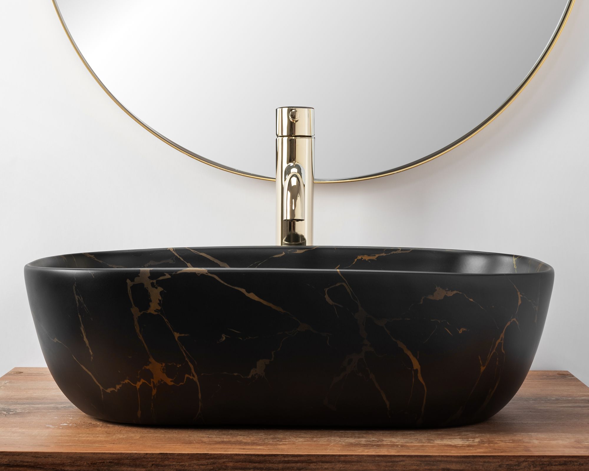 REA Malja-allas BELINDA musta marble matta, 46, 5X33, 5X13, 5CM