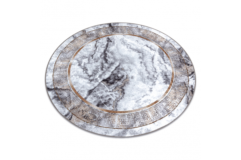 MIRO 51199.805 pyöreä matto Marmori, kreikkalainen liukumaton - harmaa / kulta pyöreä 200 cm