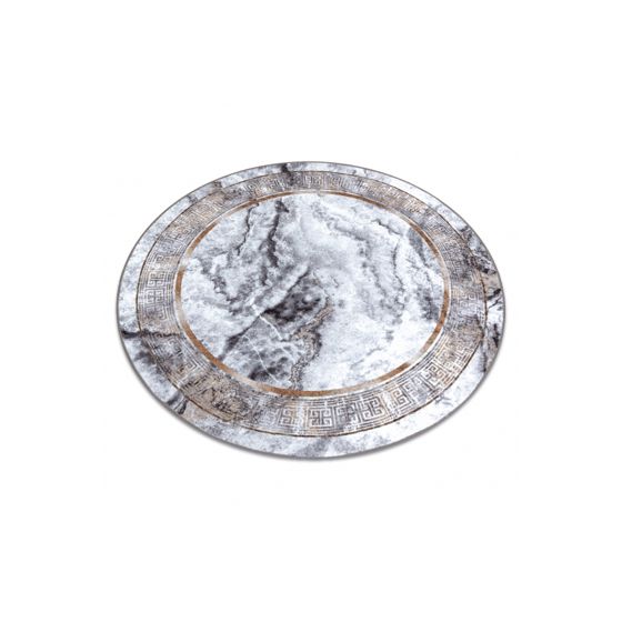 MIRO 51199.805 pyöreä matto Marmori, kreikkalainen liukumaton - harmaa / kulta pyöreä 200 cm