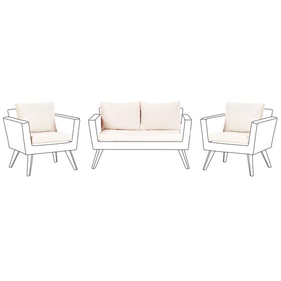 Ulkotyynyjen päällissetti VITTORIA Luonnonvalkoinen