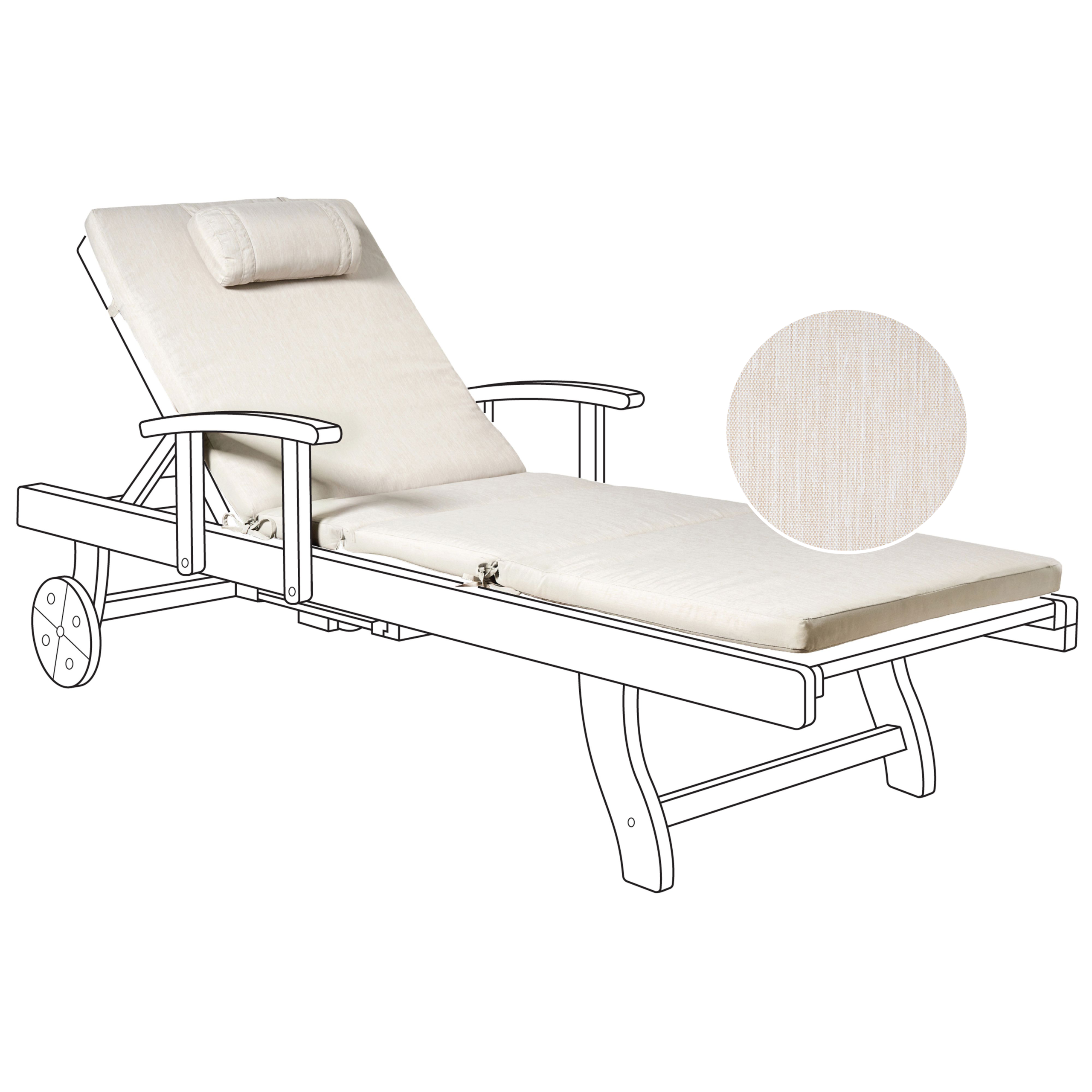 Aurinkotuolin pehmuste TOSCANA/JAVA/AMANTEA PREMIUM 189 x 58 cm Vaaleanbeige